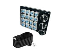 Zkydhbd Tastiera macro portatile a 16 tasti con quadranti programmabili per controlli avanzati di gioco e tastiere di gestione multimediale