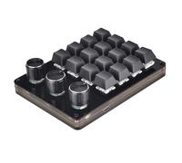 Zkydhbd Tastiera macro programmabile a 16 tasti Tastiera meccanica da gioco macro Tastiera a 3 manopole Tastiera da gioco Hot Swap
