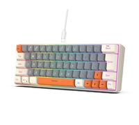 Zkydhbd Tastiera meccanica da gioco 63 tasti retroilluminati a LED Tastiera da gioco con cavo Ergonomica Ufficio Per PC Gamers Laptop PC
