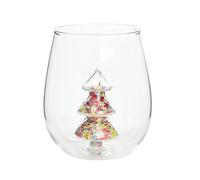Zkydhbd Tazza in vetro stagionale con motivo natalizio, lavabile in lavastoviglie, perfetta per decorare il tavolo da pranzo, tazza a tema natalizio caldo/freddo