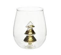 Zkydhbd Tazza in vetro stagionale con motivo natalizio, lavabile in lavastoviglie, perfetta per decorare il tavolo da pranzo, tazza a tema natalizio caldo/freddo