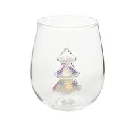 Zkydhbd Tazza in vetro stagionale con motivo natalizio, lavabile in lavastoviglie, perfetta per decorare il tavolo da pranzo, tazza a tema natalizio caldo/freddo