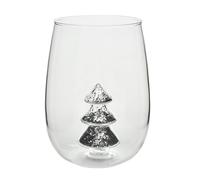 Zkydhbd Tazza in vetro stagionale con motivo natalizio, lavabile in lavastoviglie, perfetta per decorare il tavolo da pranzo, tazza a tema natalizio caldo/freddo