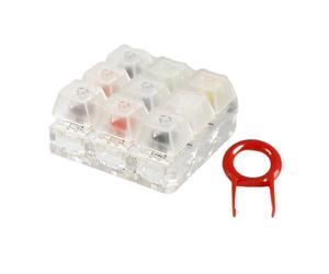 Zkydhbd Tester per interruttori a 9 slot con copritasti a contrasto e alloggiamento trasparente per test tattili chiari interruttori a chiave tester