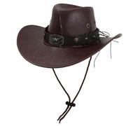 Zkydhbd Wildwest - Cappello in poliuretano con tesa larga e cintura decorativa, per appassionati di costumi, cosplay, feste