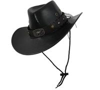 Zkydhbd Wildwest - Cappello in poliuretano con tesa larga e cintura decorativa, per appassionati di costumi, cosplay, feste