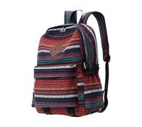 Zkydhbd Zaino alla moda e funzionale stile etnico borsa per la scuola borse per libri per adulti ideale per spostamenti quotidiani e avventura zaino per uso quotidiano, Rosso