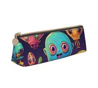 zkyfll Astronauta e Alien stampa personalizzata astuccio in pelle matita astuccio cancelleria organizzatore trucco borsa