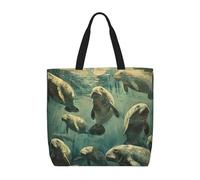 zkyfll Borsa tote da donna con stampa di animali lamantini, borsa per la spesa riutilizzabile, grande borsa da spiaggia, viaggi, vacanze, lavoro