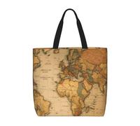 zkyfll Borsa tote da donna con stampa di mappa del mondo, borsa per la spesa riutilizzabile, grande borsa da spiaggia, viaggi, vacanze, lavoro