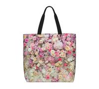 zkyfll Borsa tote da donna con stampa floreale rosa borsa per la spesa riutilizzabile grande borsa da spiaggia viaggi vacanze lavoro