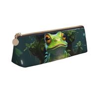 zkyfll Pace Frog Tree stampa personalizzata Astuccio in pelle matita astuccio cancelleria organizzatore trucco borsa