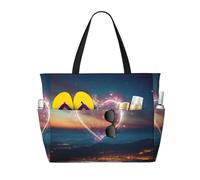 zkyfll Shooting Star Heart Print Grande Borsa da spiaggia impermeabile per le donne Tote Bag per viaggio vacanza divertente borsa da viaggio