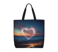 zkyfll Shooting Star Heart Print Tote Bag per le donne riutilizzabile shopping bag grande borsa da spiaggia viaggio vacanza lavoro