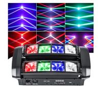 ZKYMZL Spider Moving Head Light LED Beam DJ Lights RGBW Suono Attivabile e Controllo DMX512 per Luci da Festa, Pub, Disco, Spettacolo, Matrimonio, Eventi, Illuminazione da Palco.