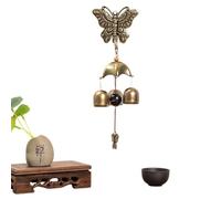 ZKYUCH Campanello Autoadescante in Metallo con Tre Campanelli in Bronzo Montato A Parete per La Casa del Gufo. Campanello A Vento per Mascotte della Decorazione della Casa,Colore1