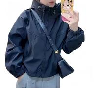 ZKYUCH Giacca A Vento Corta da Donna - Cappotto Leggero con Cerniera E Cappuccio con Molteplici Opzioni di Colore,Colore3,M40-52,5 kg