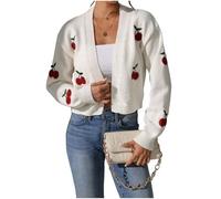 ZKYUCH Giacca Corta Ricamata, Maglione A Maglia alla Moda per Primavera, Autunno E Inverno,Color1,M