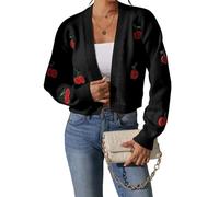 ZKYUCH Giacca Corta Ricamata, Maglione A Maglia alla Moda per Primavera, Autunno E Inverno,Color2,M