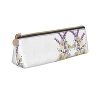ZKZBDPLK Albany - Astuccio portapenne in pelle con stampa a forma di ponte coperto, elegante e versatile, Lavanda e margherite, Taglia unica, Set di zaini per la scuola