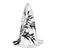 Zkzbdplk Albero di bambù immagine cinese calligrafia stampato lungo mantello con cappuccio per adolescenti cosplay ruolo festa festival costumi di Halloween
