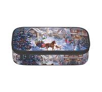 ZKZBDPLK Astuccio a strati ad alta capacità con stampa Basketball Arena, versatile custodia organizer con stampa completa, realizzato in resistente tessuto Oxford, Merry Christmas., Taglia unica, Set
