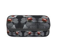 ZKZBDPLK Astuccio a strati ad alta capacità con stampa floreale nero e oro, versatile, con stampa completa, realizzato in resistente tessuto Oxford, Margherita coccinella, Taglia unica, Set di zaini