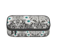 ZKZBDPLK Astuccio a strati ad alta capacità, con stampa in bambù, versatile, con stampa completa, realizzato in resistente tessuto Oxford, Fiori di margherita., Taglia unica, Set di zaini per la
