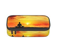 ZKZBDPLK Astuccio a strati ad alta capacità con stampa meditazione yoga - Versatile astuccio organizer con stampa completa - realizzato in resistente tessuto Oxford, Meditazione Yoga, Taglia unica,