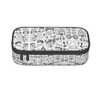 ZKZBDPLK Astuccio a strati ad alta capacità con stampa natalizia per cassetta postale e regali, versatile astuccio organizer con stampa completa, realizzato in resistente tessuto Oxford, Videogioco