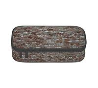 ZKZBDPLK Astuccio a strati ad alta capacità con stampa patchwork in denim, versatile astuccio organizer con stampa completa, realizzato in resistente tessuto Oxford, Vecchio muro di mattoni, Taglia