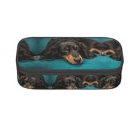 ZKZBDPLK Astuccio ad alta capacità con stampa cielo notturno, versatile, organizer con stampa completa, realizzato in resistente tessuto Oxford, Simpatico cagnolino., Taglia unica, Set di zaini per la