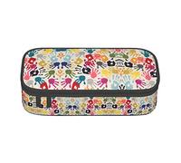 ZKZBDPLK Astuccio multiplo con medaglione, ad alta capacità, versatile, organizer con stampa completa, realizzato in resistente tessuto Oxford, Stampa a mano., Taglia unica, Set di zaini per la scuola