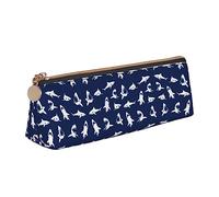 ZKZBDPLK Astuccio portapenne in pelle con stampa antica a triangolo, stampa su tutta la superficie, in pelle con motivo incrociato, compatto e versatile, Vari motivi di pesce di mare, Taglia unica,