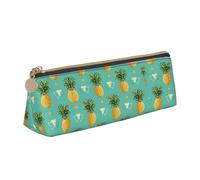ZKZBDPLK Astuccio portapenne in pelle con stampa Wave Beach, elegante e versatile, con stampa su tutta la superficie, in pelle con motivo a croce, compatto e versatile, Frutta tropicale Ananas, Taglia