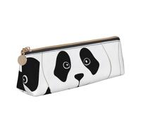 ZKZBDPLK Astuccio portapenne triangolare in pelle con stampa di navi nucleari giganti - Custodia per penne compatta e versatile, Panda, Taglia unica, Set di zaini per la scuola
