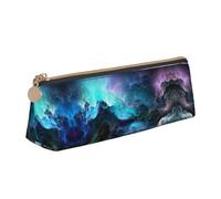 ZKZBDPLK Astuccio portapenne triangolare in pelle con stampa floreale "Blessed to be Callle", elegante astuccio portapenne compatto e versatile, Grafica 3d Universo Spazio, Taglia unica, Set di zaini