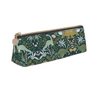 ZKZBDPLK Astuccio portapenne triangolare in pelle con stampa giraffa sotto l'albero in Africa, elegante astuccio portapenne compatto e versatile, Simpatico dinosauro., Taglia unica, Set di zaini per