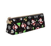 ZKZBDPLK Astuccio portapenne triangolare in pelle con stampa giraffa sotto l'albero in Africa, elegante astuccio portapenne compatto e versatile, Merry Christmas., Taglia unica, Set di zaini per la