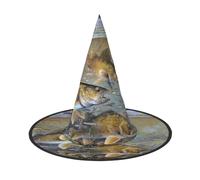 ZKZBDPLK Cappello a punta per Halloween, con stampa di pescatori sul lago, cappello decorativo per Halloween