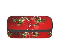 ZKZBDPLK Divertente astuccio a strati ad alta capacità con stampa coccinella, versatile astuccio organizer con stampa completa, realizzato in resistente tessuto Oxford, Merry Christmas., Taglia unica,