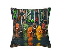 ZKZBDPLK Federa per cuscino universale per tutte le stagioni, stampa con condimenti e spezie, design stampato su entrambi i lati, versatile accento decorativo per qualsiasi stanza