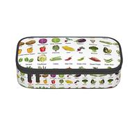 ZKZBDPLK Introduzione di varie verdure stampa astuccio a strati ad alta capacità - Versatile organizer con stampa completa - realizzato in resistente tessuto Oxford, Introduzione di varie verdure,