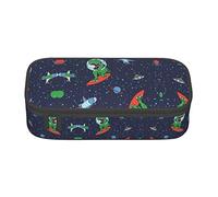ZKZBDPLK Introduzione di varie verdure stampa astuccio a strati ad alta capacità - Versatile organizer con stampa completa - realizzato in resistente tessuto Oxford, Divertente razzo dinosauro
