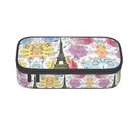 ZKZBDPLK Introduzione di varie verdure stampa astuccio a strati ad alta capacità - Versatile organizer con stampa completa - realizzato in resistente tessuto Oxford, Tour francese di Parigi Torre