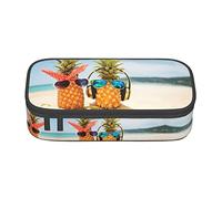 ZKZBDPLK Introduzione di varie verdure stampa astuccio a strati ad alta capacità - Versatile organizer con stampa completa - realizzato in resistente tessuto Oxford, Spiaggia Due Ananas Mare, Taglia