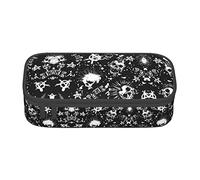 ZKZBDPLK Introduzione di varie verdure stampa astuccio a strati ad alta capacità - Versatile organizer con stampa completa - realizzato in resistente tessuto Oxford, Teschio Punk Bianco, Taglia unica,