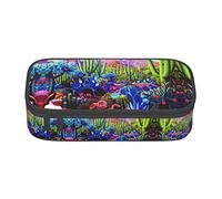 ZKZBDPLK Introduzione di varie verdure stampa astuccio a strati ad alta capacità - Versatile organizer con stampa completa - realizzato in resistente tessuto Oxford, Cactus Tropical Animal Fox Snake