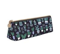ZKZBDPLK Love Rock Print - Astuccio portapenne in pelle con stampa a triangolo, in pelle, compatto e versatile, Cactus, Taglia unica, Set di zaini per la scuola