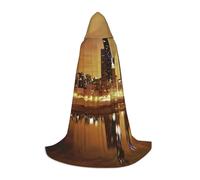 Zkzbdplk Mantello lungo con cappuccio stampato Chicago City per adolescenti, cosplay, feste di ruolo, festival, costumi di Halloween